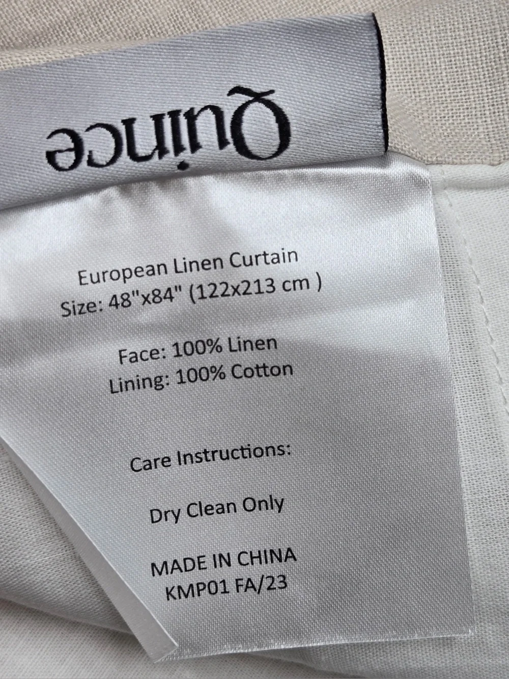 NWT QUINCE Set Of 2 48x84 European Linen Curtains Sand 0790